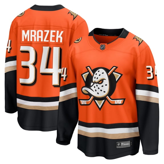Men's Fanatics Petr Mrazek Orange Anaheim Ducks Home Breakaway Jersey
