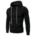 thumbnail image 2 of BXINGOHAI Men'sHoodie Sweatshirts Lightweight Long Sleeve Sweatshirt Bodybuilding Workout Pullover Tops Outdoor Jogging Shirts With Pocket Drawstring Today Black,XXL, 2 of 5