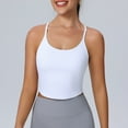 thumbnail image 6 of vigerkar Women Racerback Sports Bra Padded Yoga Tank Tops Sleeveless Fitness Workout Crop Tops 2025 White, M, 6 of 9