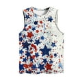 thumbnail image 4 of Women's Red White and Blue Graphic Tank Top Summer Crew Neck Sleeveless Tee Shirts Loose Patriotic Independence Day Tee Tops Multicolor, 4 of 5