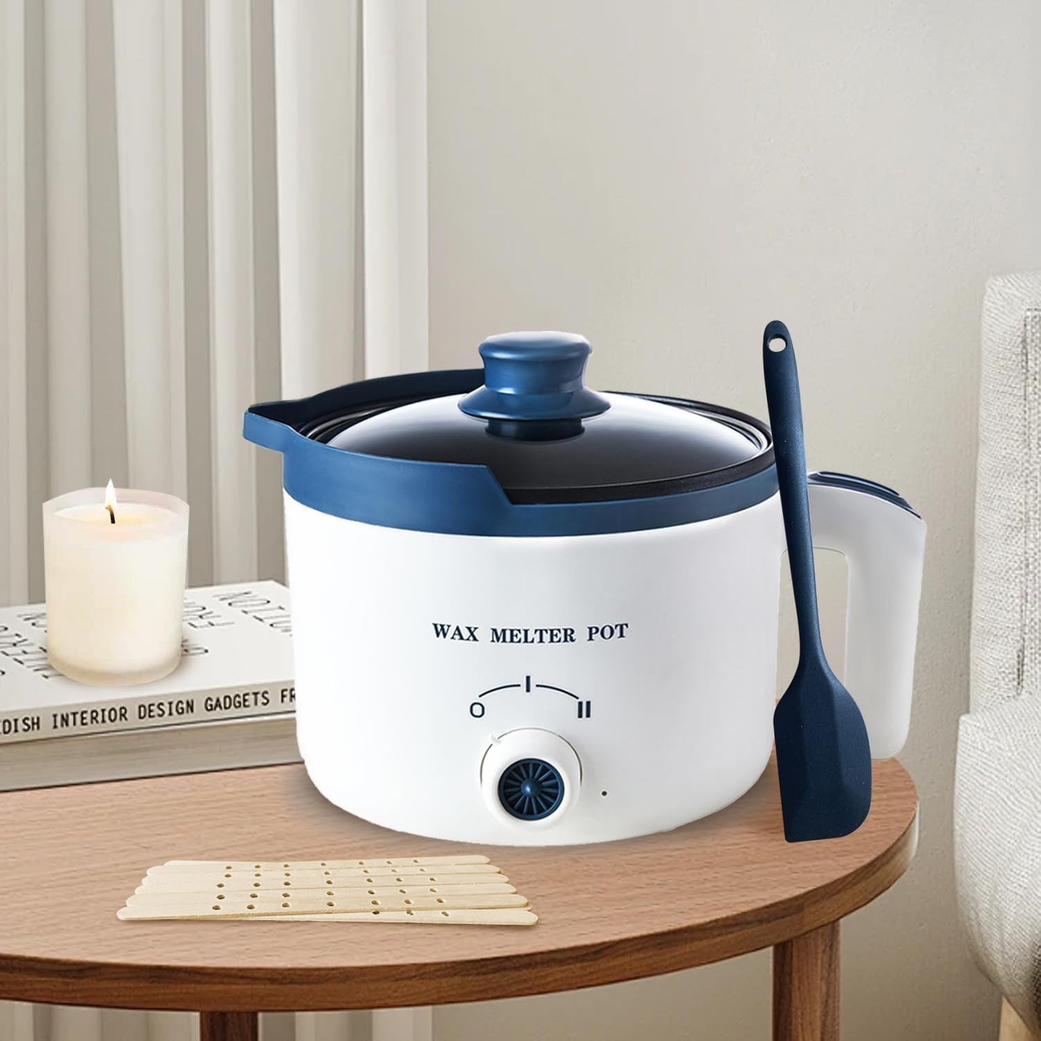 Wax Melter for Candle Making with Pouring Spout, Electric Wax Melting Pot Kit Included Wicks, Wick Stickers, Centering Device, Stirring Spoon