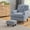 Grey, variant on Small Linen Fabric Cube Ottoman Foot Rest, Foot Stool with Plastic Legs, Charcoal Gray