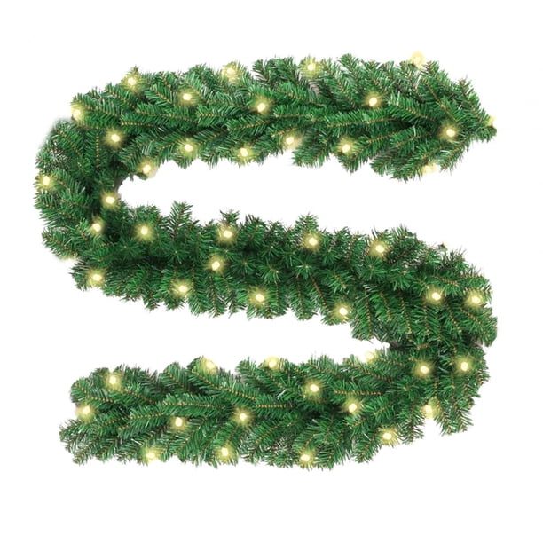 Guirnalda Verde Navideña con Luces LED Decoraciones Navideñas Guirnalda Verde para 220 rama 3m led