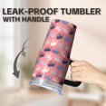 thumbnail image 5 of 20oz elephant Stainless Steel Tumbler with Handle and Straw Insulated Travel Coffee Mug Water Bottle with Lid and Straw Keeps Drinks Cold 24H Hot 12H Gift for Women Men, 5 of 6
