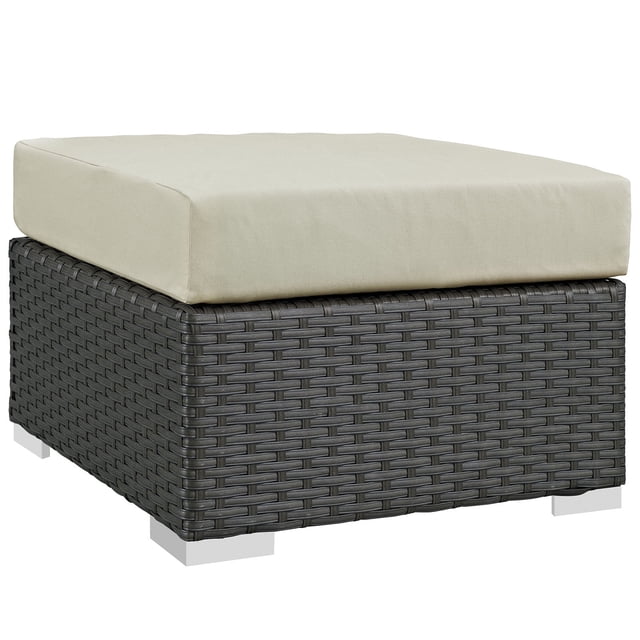 Modway Sectionnel de Mobilier de Patio Extérieur en Osier Rattan Sojourn, 5 Pcs, Beige