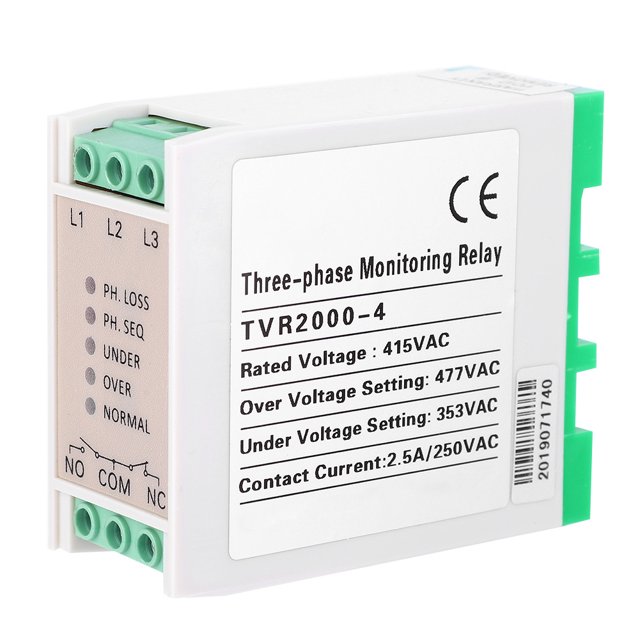 Voltage Over & Under Voltage Failure Phase Sequence Protector 3 Phase Power Supply Monitor Relay 415VAC