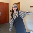 thumbnail image 2 of Nuevo vestido de tirantes gris para mujer, diseño de otoño, vestido holgado tipo traje, 2 of 5