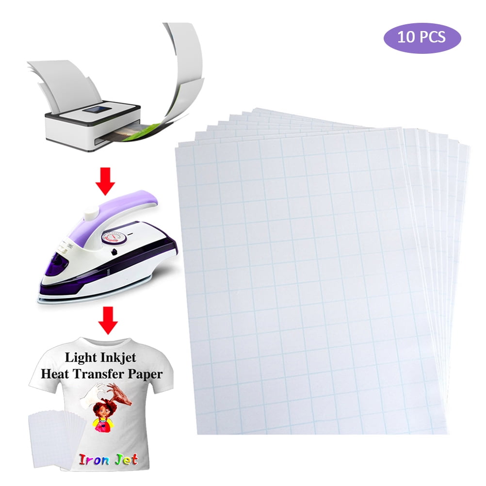 10 Sheets A4 Size Inkjet Printable Heat Transfer Paper Fabric Transfer ...