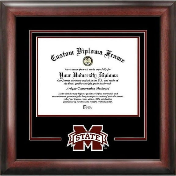 Campus Images MS997SD-1185 11 x 8.5 in. Mississippi State University Bulldogs Spirit Diploma Frame - Satin Mahogany
