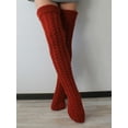 thumbnail image 3 of Faithtur Girls Winter Cable Knitted Socks Solid Color Over Knee Socks Thigh High Long Boot Socks Stocking Leg Warmer, 3 of 9