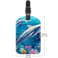 thumbnail image 6 of Square 2Pack PU Leather Dolphin Cruise Luggage Tag with Privacy Cover and Name ID Tag for Travel Handbags Backpacks Luggage Tags, 6 of 6