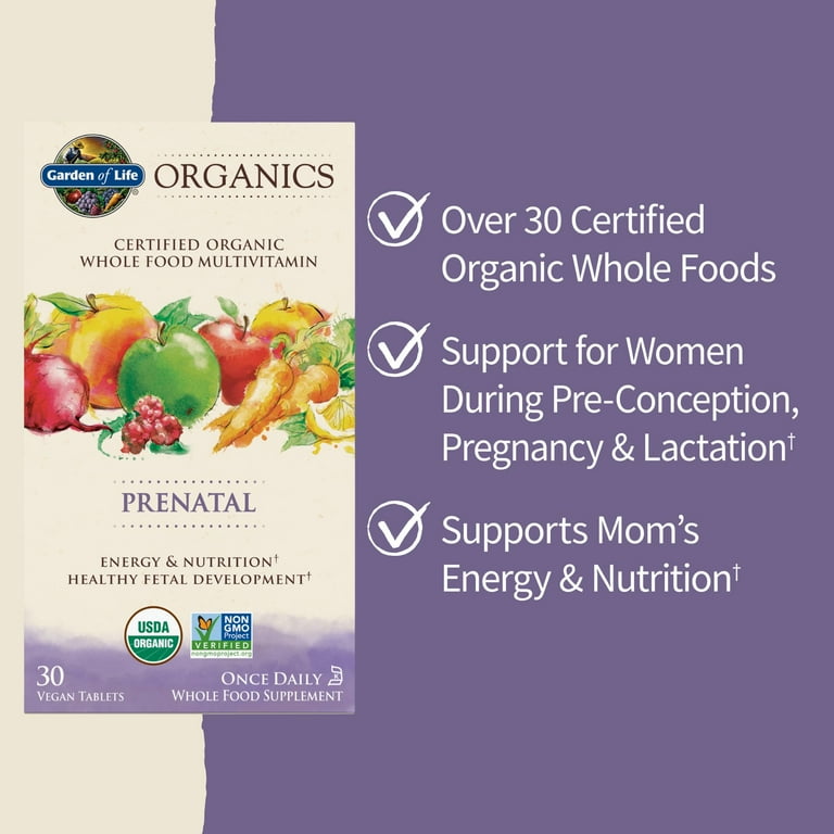 Garden of Life Prenatal Vitamin - Non-GMO, Gluten-Free, Vegan 
