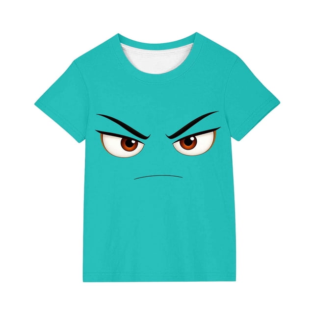 Jolis Hauts à Manches Courtes pour Filles T-Shirt Décontracté à Imprimé Uni 3 10 Ans