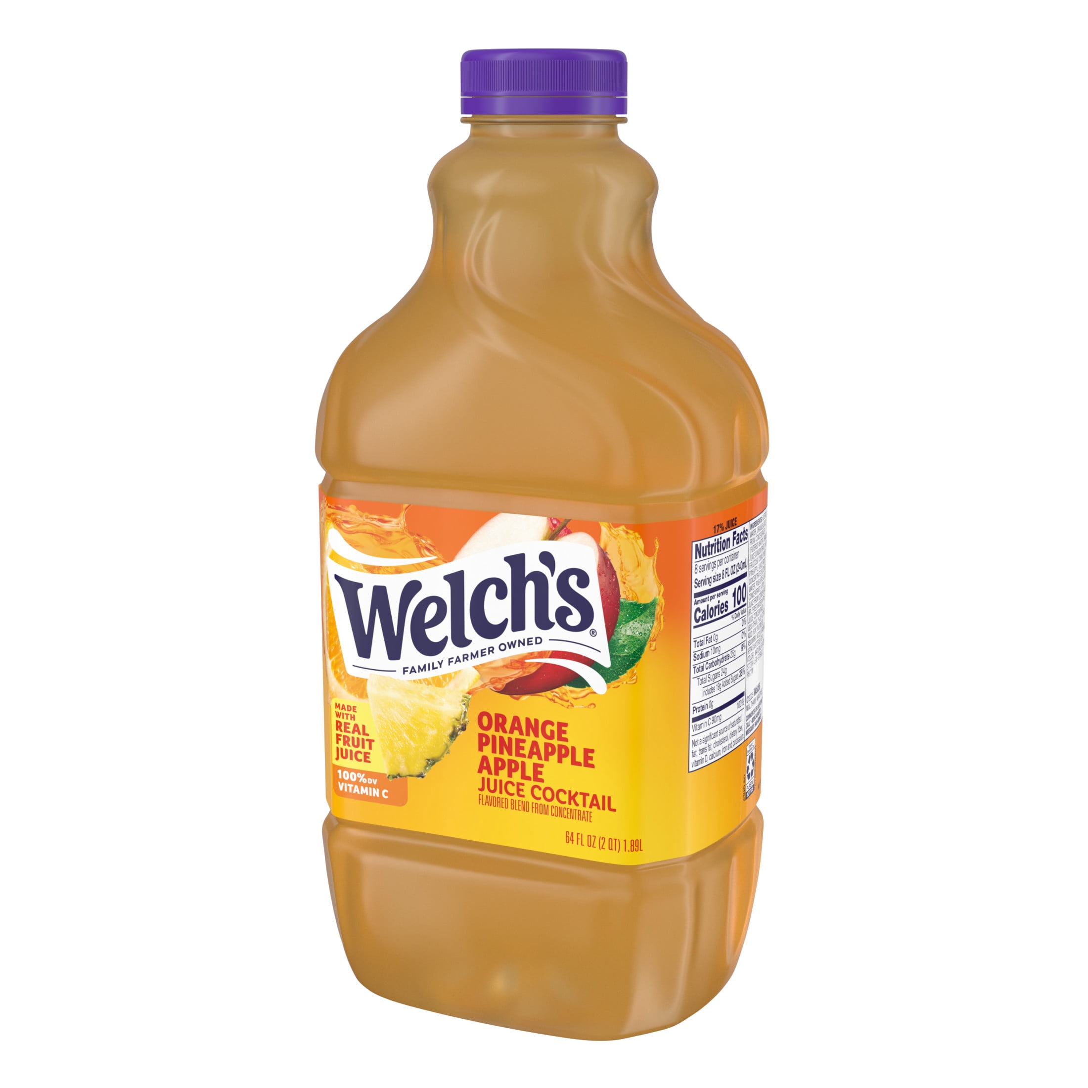 (6 pack) Welch's Orange Pineapple Apple Juice Cocktail, 64 fl oz Bottle