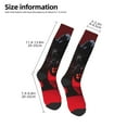 thumbnail image 2 of Vsdgher Black Panther Red Background Knee Socks, High Socks Long Stretchy Sock Women Knee High Stocking, Long Socks for Women, 2 of 6