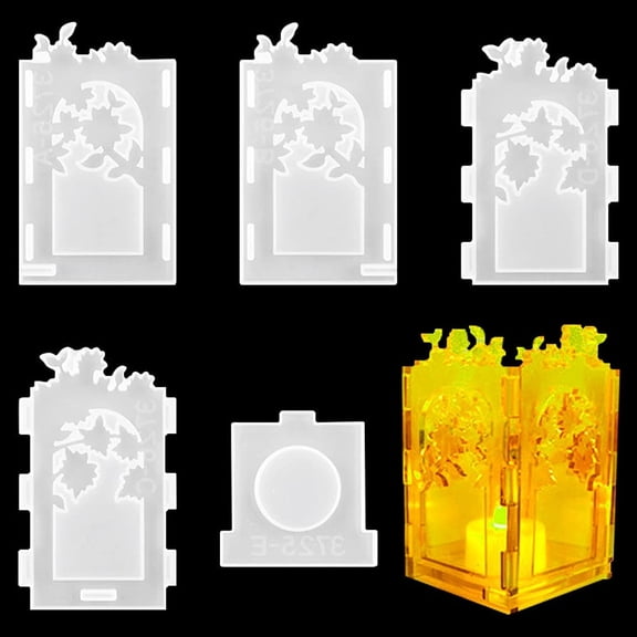Holzlrgus Box Resin Mold Candle Holder Mold Storage Case Silicone Mould Pen Holder Epoxy Mold DIY Casting Mold for Jewelry Desktop Cosmetics Trinket Organizer Home Decoration (B)