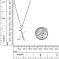 thumbnail image 2 of Gem Stone King 925 Sterling Silver Dangling Initial Letter Charm Pendant Necklace for Women Set with White Moissanite and 18 inch Chain with Lobster Clasp, 2 of 3