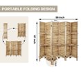 thumbnail image 5 of Hofitlead 6 Panel Room Divider with Shelves, 5.6Ft Tall Room Dividers and Folding Privacy Screens, Freestanding Wooden,Nature, 5 of 7