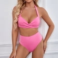 thumbnail image 2 of Para Praia Floral cintura alta Bikini Halter Push Up traje de baño mujeres de talla grande traje de baño Biquini Sexy traje de baño para mujer, 2 of 5