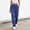 A268 Blue, variant on Straight Leg Pants for Women Elastic Waist Casual Work Trousers Flowy Stretchy Flattering Office Bottoms with Pockets