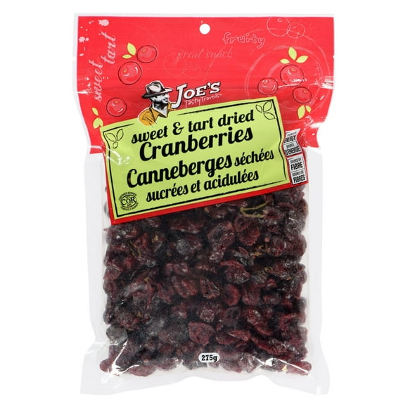 Joe's Tasty Travels Canneberges Séchées Sucrées et Acidulées 2.5 oz (70.9 g)