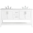thumbnail image 5 of Elegant Decor Aubrey 60" Double Quartz Top Bathroom Vanity in White, 5 of 15