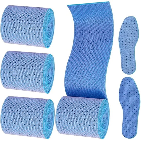 AoVoTo 4Pcs Blue All-Day Comfort Insoles, DIY Self-Cut Foam Insoles - Non-Slip, 59×3.7 Inch Sweat-Absorbing Sports Insoles for Women & Men Sports Shoes, Basketball Shoes