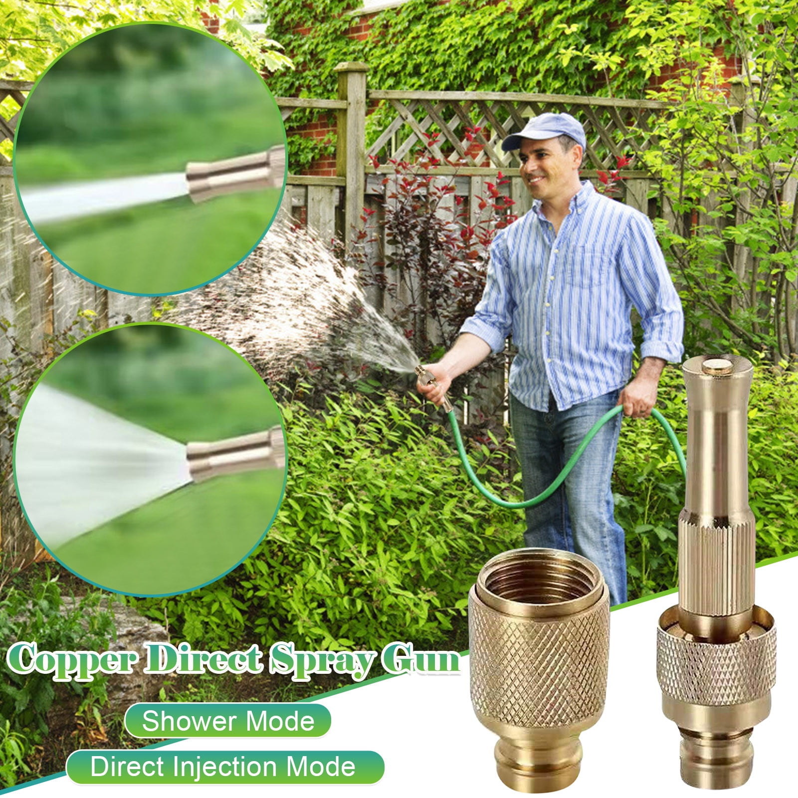 Outdoor Garden Tap Kit Brass Hose Connector Adaptor Fittings Spray Gun Nozzle 