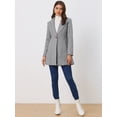 thumbnail image 2 of Abrigo de invierno medio largo informal de negocios abotonado con cuello vuelto para mujer Gris XS, 2 of 6