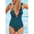 thumbnail image 1 of Traje de baño de una pieza para mujer con volantes y escote en V profundo con tiras Trajes de baño, 1 of 6