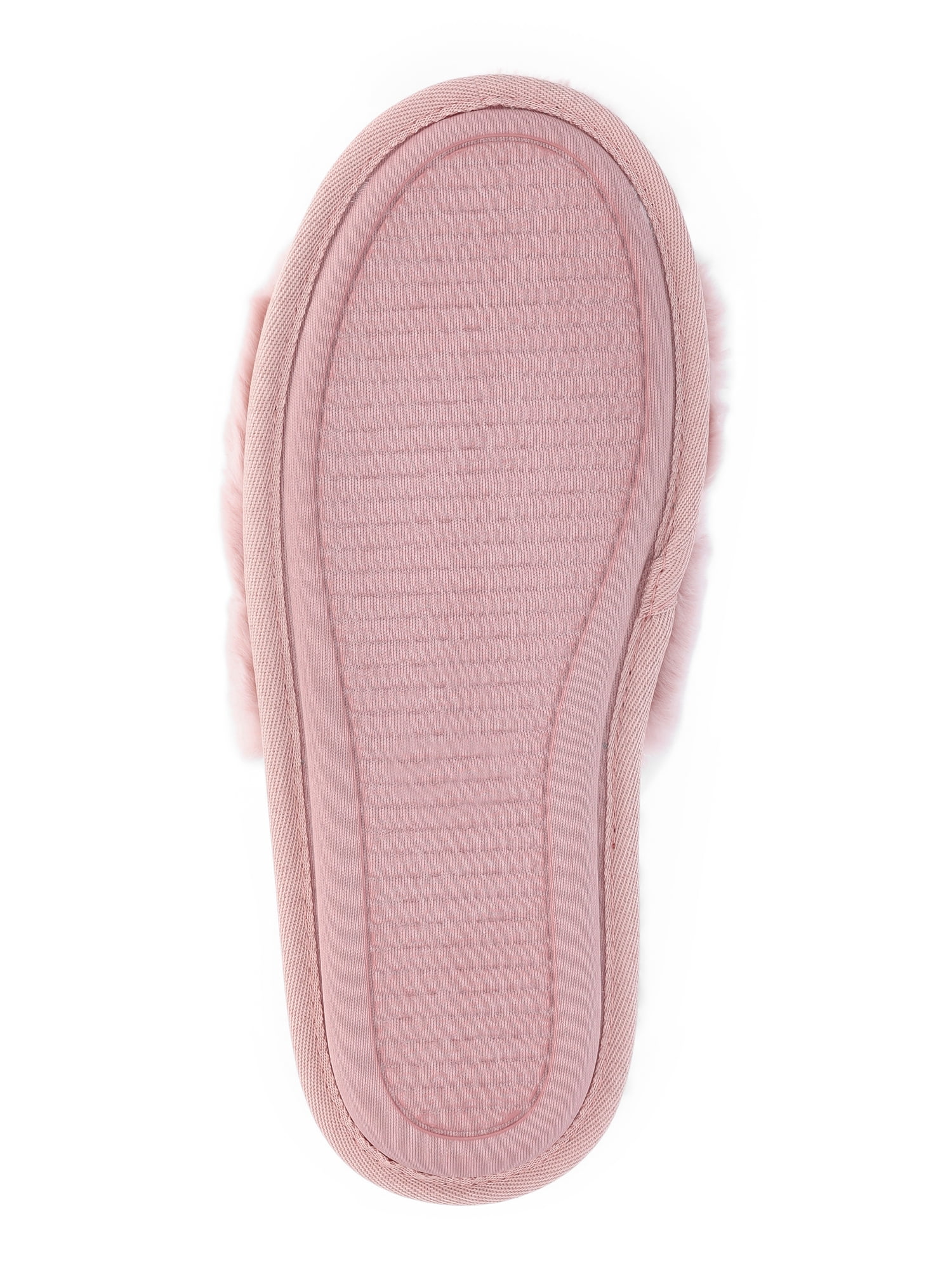 Joyspun Women's Rhinestone Bow Open-Toe Slippers
