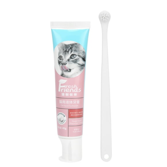 ZOUSSIQI Pet Cat Toothbrush and Toothpaste Set Tooth Cleaning Soft Head Brush Dental Care Tools CW1110A-785