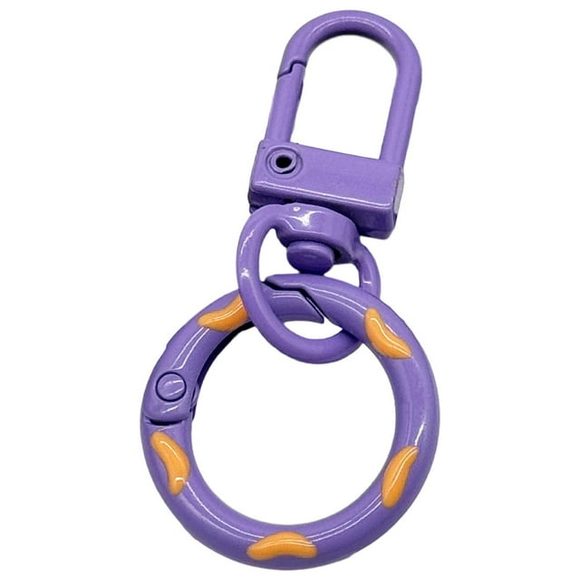 EGNMCR Tools&Home Improvement Candy-Colored Donut Keychains Spring Hook And Door Knob Combo With Colorful Enamel Coating Candy Colored Donut Buckles