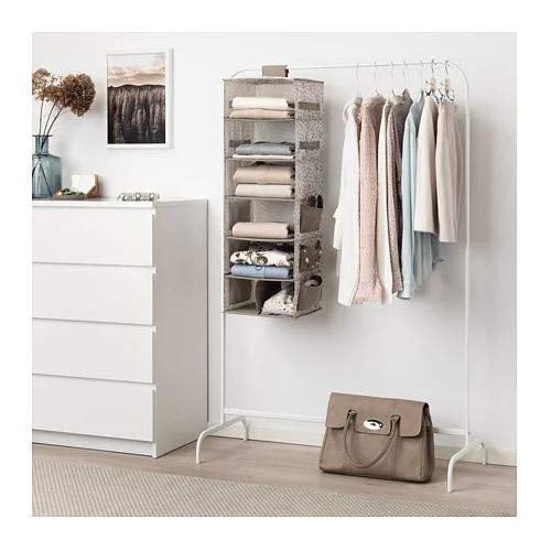 BLÄDDRARE Hanging storage with 7 compartments, gray/patterned, 11 ¾x11 ¾x35  ½ - IKEA