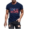 thumbnail image 3 of Vetsdori Short Sleeve Tshirts for men Fourth of July American Flag Pullover Crew Neck,Independence Day Red White and Blue Outdoor Patriotic Mens Tops, 3 of 6