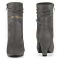 thumbnail image 2 of Unique Bargains Women's Ankle Zip Platform Mid Calf Block Heels Boots, 2 of 5