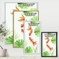 thumbnail image 4 of Designart 'The Lotus Leaves With Goldfishes' Nautical & Coastal Framed Canvas Wall Art Print, 4 of 5