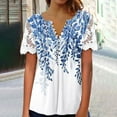 thumbnail image 2 of Camisetas con estampado floral con cuello en V para mujer Blusas femeninas cómodas de encaje con estilo Tops OAVQHLG3B Store lin121212, 2 of 5