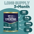 thumbnail image 6 of Creatine Monohydrate Powder | 100 Serving – 360g Pouch | 100% Pure Micronised Creatine Monohydrate | Easily Dissolves | Unflavoured | Vegan (Not Gummies or Tablets) for Women and Men by Prowise, 6 of 7