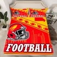 thumbnail image 2 of jejeloiu Football Sport Queen Sheet Sets,Red Orange Bed Set For Rugby Gamer 4pcs, 2 of 7