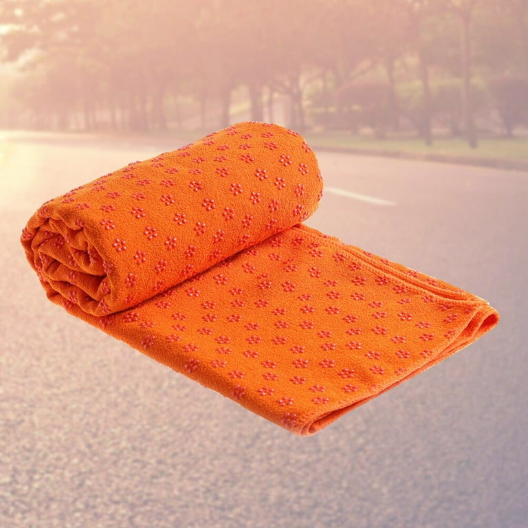 Prtable Non Yoga Mat Cover Towel Fitness Exercise Pilates Blanket for  Orange 