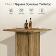 thumbnail image 6 of Finmind Farmhouse Square Bar Table, 31 inch Counter Height Pub Table with Geometric Texture and Stable Base for Dining Room, Home Kitchen, Rustic Brown, 6 of 9