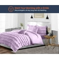 thumbnail image 2 of SKP Plus Comforter Multi Ruffle Lilac 300 GSM Plush Siliconized Microfiber Fill Duvet Insert With 1000 Thread Count Egyptian Cotton Shell Fluffy with Piping & Pillowcases, 2 of 8
