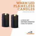 thumbnail image 3 of Battery-Operated Warm White LED Flameless Candles, Black, 5.5", 2 Count, Halloween by Way To Celebrate, 3 of 8