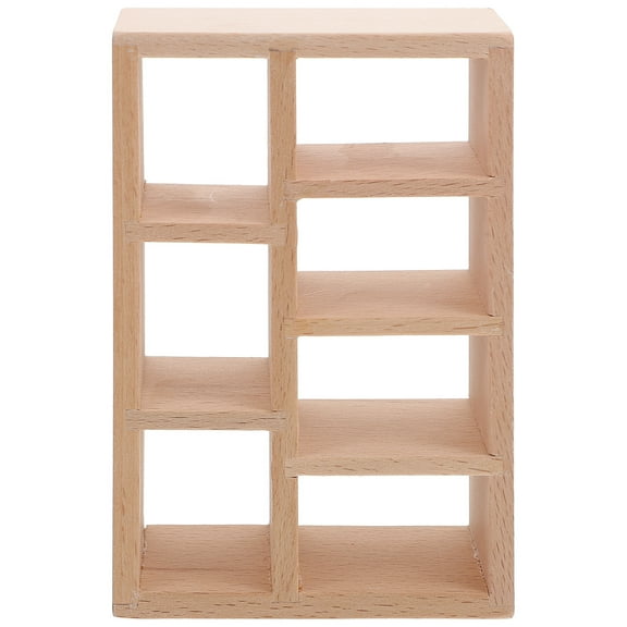 Mini Furniture Wood Bookcase Model Miniature Cabinet Mini House Accessory