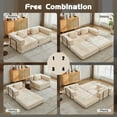 thumbnail image 5 of Miniyam Convertible Chenille Sofa Bed Couch, Modular Folding Floor Sleeper with Armrests, Space Saving Design for Living Room, Beige, 5 of 8
