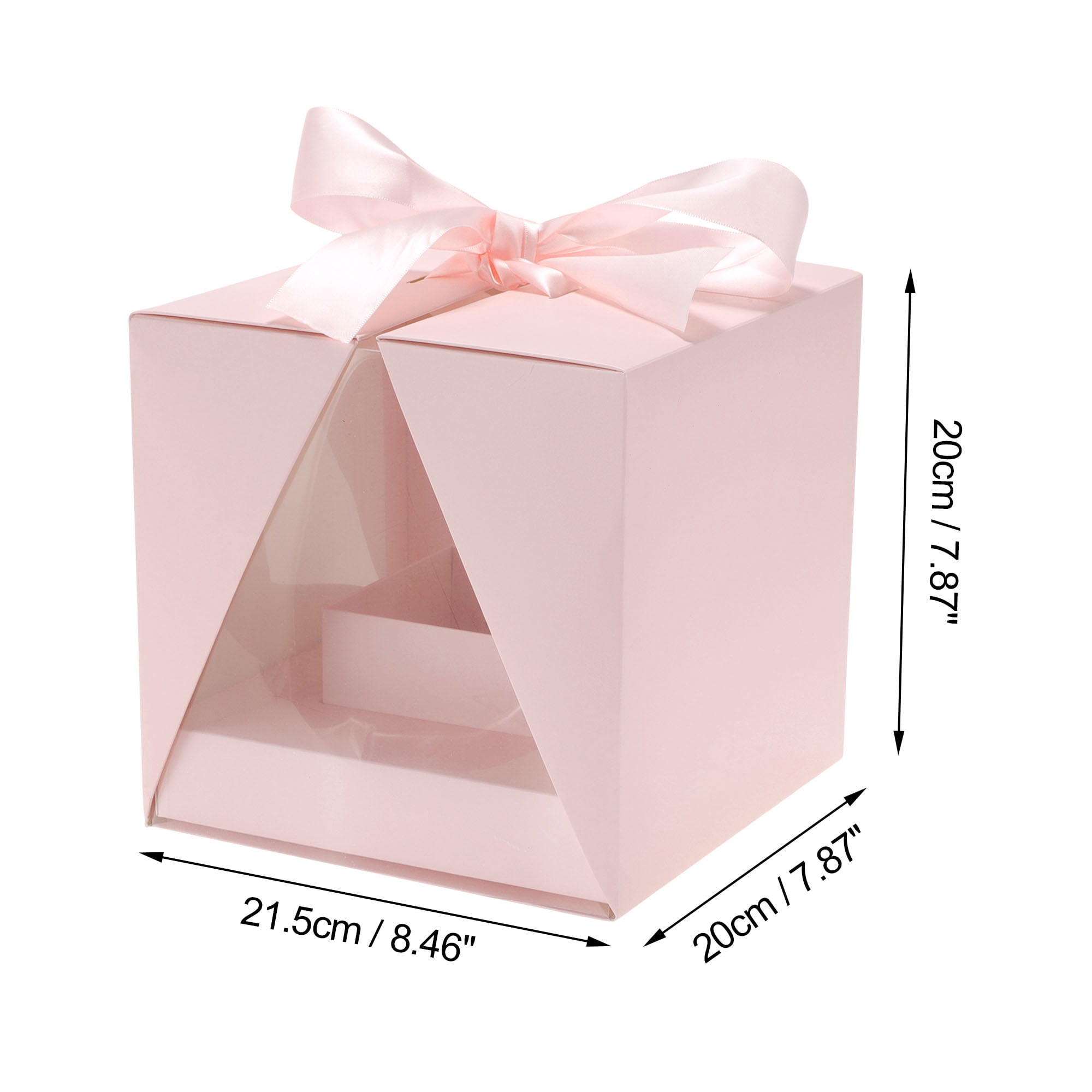 Unique Bargains V-shape Dual-opening Flower Gift Boxes for Special Occasions Large Pink