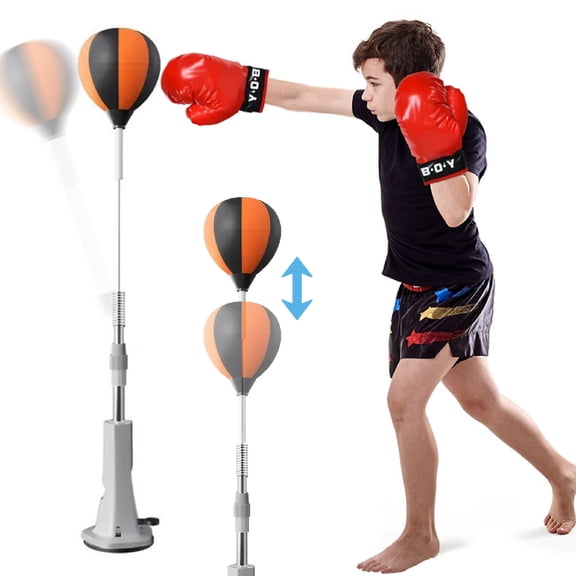 Happyhtes 63In Freestanding Boxing Speed Ball, Adjustable Height Punching with Stand, Stress Relief Fitness Equipment for Boxing Training, Home Gym, and Exercise