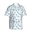 thumbnail image 2 of Fotbe Hand Drawn Turtle Hawaiian Shirt for Men Unisex Summer Beach Casual Short Sleeve Cotton Linen Button Down Shirts-Small, 2 of 9