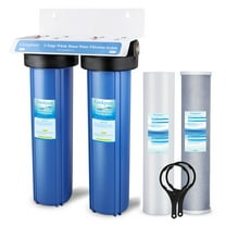 Geekpure 2 Stage Whole House Water Filter System with 20-inch Blue Housing -1"NPT(124-20)